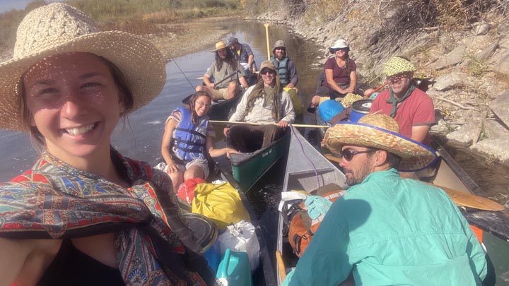 Green University staff and students paddle the Jefferson River in 2021.