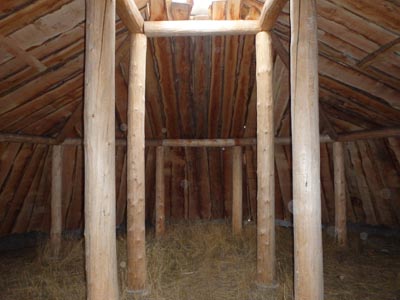 Interior view of the earthlodge at Green University, LLC.