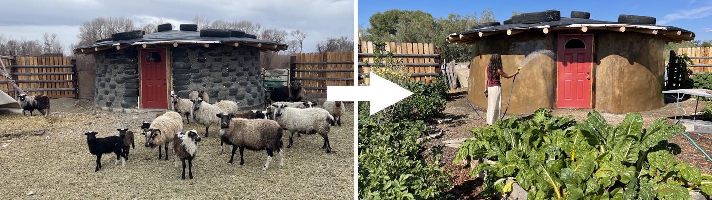 River Camp garden before and after permaculture.